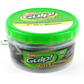 Berkley Gulp! Alive! Minnow Fishing Soft Bait, Black Shad, 2 1/2in - Half Pint 4x7