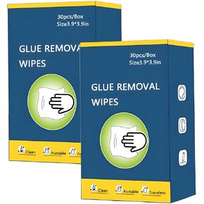 Clean Up Wipes, Adhesive Remover - 60 Count - Safely Removes Adhesive Residue, Rapidly Removes Labels, Car Stickers, Crayon, Tree Sap, Chewing Gum, Masking Tape, Marker pen, Glue and Decals