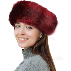 Syhood Women Faux Fur Headband with Elastic Fluffy Winter Earwarmer Earmuff Furry Ski Outfits for Women
