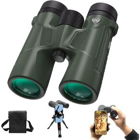 10x42 ED Binoculars for Adults High Powered with Phone Adapter, Waterproof Binoculars with ED Lenses, Super Bright Clear for Bird Watching, Hiking, Cruise Ship, Wildlife Viewing and Outdoor Activities