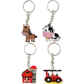 Farm Animal Party Supplies Cow Keychains Farm Theme Key Ring Barnyard