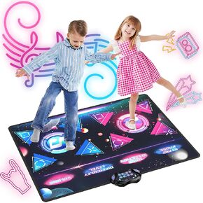 Dance Mat for Kids 4-8, 2 Player Light Up Dance Pad Musical Mat for Girls Boys Toddlers 3-5 6-12 Years Old, Electronic Dancing Music Games Toys Dance Revolution Party Christmas Birthday Gift