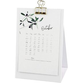 2025 Desk Calendar Monthly Standing Creative Calendar 5.5" x 8.3" - Charming Flowers (Oct. 2024 to Dec. 2025)