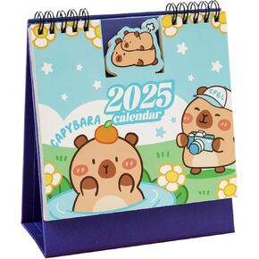 2025 Mini Desk Calendar Monthly Memo Notes Flip Cute Cartoon Calendar 6.3" x 6" - Unicorn (Oct. 2024 to Dec. 2025)
