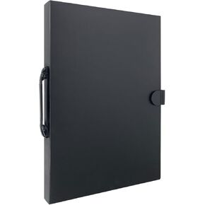 JJRING 16x22 Art Portfolio Folder for Diamond Painting, 40-Pocket Portfolio Binder Featuring Clear Plastic Sleeves, Display Book with Handle for Artwork and Document Storage, Black