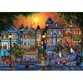 Buffalo Games - Dowdle - Trick or Treat - 300 Piece Jigsaw Puzzle for Adults Challenging Puzzle Perfect for Game Nights - Finished Size is 21.25 x 15.00