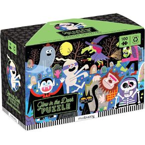 Mudpuppy Haunted Graveyard – 100 Piece Glow in The Dark Jigsaw Puzzle with A Scary Scene of Monsters and Creatures and Hidden Spooky Details in The Dark