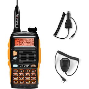BAOFENG GT-3TP 3800mAh 8W High Power Two Way Radio, Long Range Walkie Talkie for Adults, Extended Rechargeable 3800mAh Li-ion Battery, with Earpiece and Car Charger