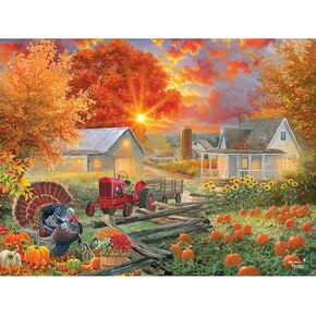 RoseArt - Abraham Hunter - Pumpkin Patch Bunnies - 500 Piece Jigsaw Puzzle for Adults