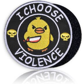 I Choose Violence Morale - Tactical Velcro Patch Funny 3" Embroidered Hook and Loop Patch - Morale Patch for Patch Wall,Harness, Backpack,Hats,Lunch Bags,Dog Vest,Jackets- 1 Pc