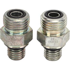 2 Pcs Turbo Oil Feed Connectors Joints, Turbo Oil Feed Line Fittings 4940183 Metal Alloy Supply Line Fittings Replacement for 5.9L 24v 1998.5‑2006