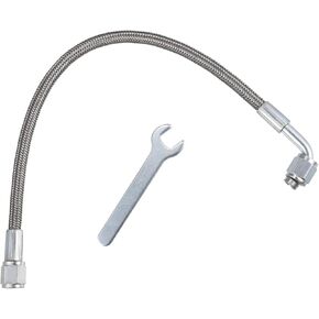 4AN Turbo Oil Feed Line 12" Turbo Feed Line Length Stainless Steel Braided AN4 90 Degree Straight Hose End Remote Turbocharger Oil Drain Return Line Replacement