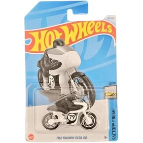 Hot Wheels 1966 Triumph Tiger 100 Diecast Car Model, White, 10/10 Factory Fresh