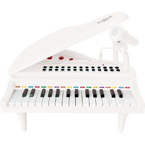 LEXiBOOK, My First Piano Piano for Children, Lighting Keys, Learning Mode, 29 x 31 cm, Tempo and Volume Adjustment, 3+, White, K731