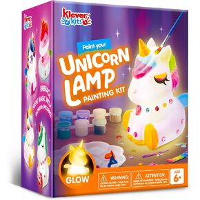Klever Kits DIY Night Light- Paint Your Own Dinosaur Lamp- Arts & Crafts Kit School Activities Art Supplies Painting Kits, Birthday Gifts for Girls Boys Aged 6+
