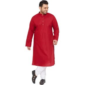Elina fashion Men's Plus Size Cotton Kurta Pajama (Payjama) Indian Designer Solid Traditional Wear