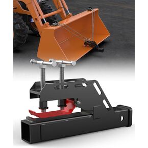 2024 New Upgraded Tractor Clamp on Trailer Hitch, Clamp-on Tractor Bucket Hitch 2" Ball Mount Receiver Adapter for Kubota Tractor Bucket, Bucket Trailer Hitch Attachment Accessories