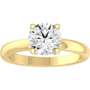 1 Carat - 2 Carat Lab Grown Diamond Solitaire Ring for Women |14K Yellow Gold Wedding Engagement Anniversary Band Ring | E-F Color and VS1 Clarity