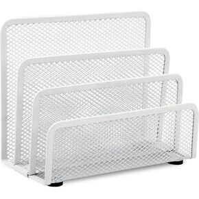 EASEPRES Desk Mail Organizer, Office Small Letter Sorter Desktop File Organizer Metal Mesh with 3 Vertical Upright Compartments, 1 Pack
