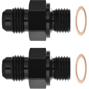 EVIL ENERGY 6AN Male to 1/4" NPSM Transmission Cooler Fitting Adapter Aluminum Black 2PCS, Fits TH350 TH400 4L60E 700R4 200-4R TR6060 AOD 4R100 4R70W C5
