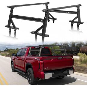 Extendable Bed Rack Fit for Toyota Tacoma 2005-2023 & Toyota Tundra 2007-2022 & Nissan Titan 2007-2024 & Nissan Frontier 2005-2021, Adjustable Height Heavy Duty Ladder Rack Truck Bed Rack