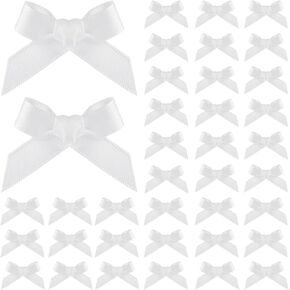 100pcs Ribbon Bows, 1.57x0.4in Mini Bows for Crafts Cute Small Ribbon Tiny Bows for Sewing Gift Wrapping Wedding Party Favors Treat Bags Gift Box Decoration (Black)