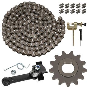 25H Chain 132 Link 13 Tooth 25h Sprocket Replacement for Razor MX650 MX500 SX500 Mcgrath Dirt Rocket MY1020 Motor Electric Scooter Dirt Bike Heavy Duty Parts with Chain Tensioner