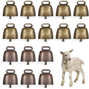 20 PCS Vintage Style Metal Small Bells, Cow Bell for Grazing Cattle, Horses and Sheep, Animal Anti-Lost Accessories Copper Bell,Often Used in Festive Cheering Loudly Calling Brass Bells