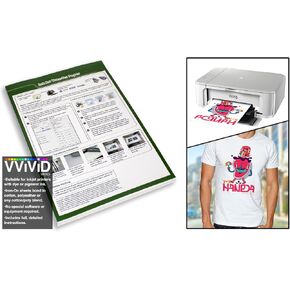 VViViD Inkjet Printable Iron-On 8.5 Inches x 11 Inches Image Transfer Paper 10 Sheet Pack