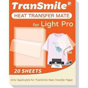 Transmile Heat Transfer Mate for Light T Shirts Transfer Paper (10 Sheets, 8.5"x11") Clear Iron on Transfer Tape for Printable HTV Vinyl