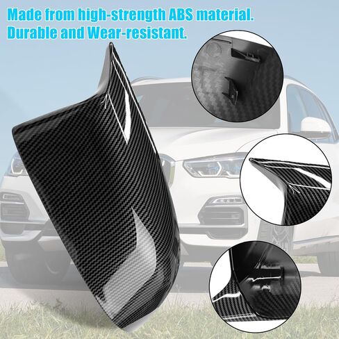 Jaronx متوافق مع غطاء مرآة BMW X3 G01/X4 G02/X5 G05/X7 G07 2019-2024، X6 G06 2020-2024، أغطية مرآة الرؤية الخلفية بنمط M من ألياف الكربون لسيارة BMW، غطاء مرآة جانبي يمين ويسار بمشبك القرن in Saudi Arabia