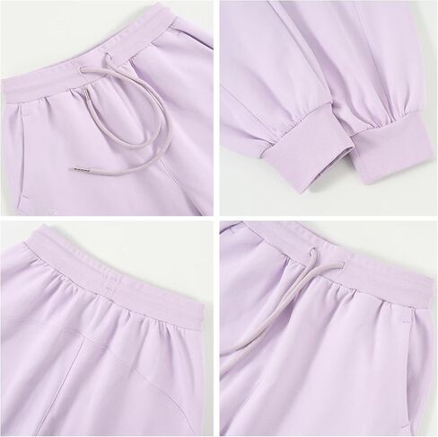 Rolanko Girls Baggy Sweatpants Solid Jogger Pants Soft Sweats Kids Trousers with Pockets 6-14Y in Kuwait