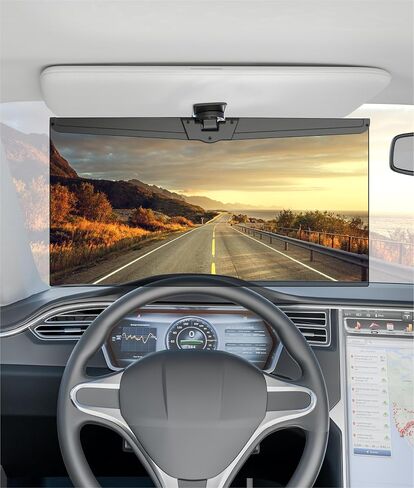 Veharvim Sun Visor Extender for Cars, Polarized Car Visor Extender Sun Blocker UV400, Adjustable Visor Extension for Car Visor, Clip on Sun Visor for Car, Universal Car Sun Visor, Glare, UV Protector in Saudi Arabia