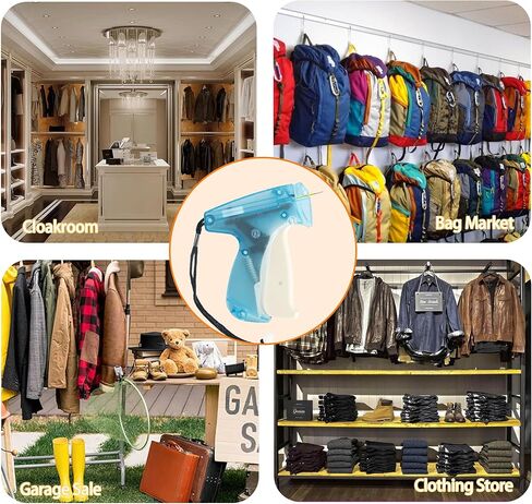 مثبت الملابس السريع، مسدس صغير لوضع العلامات على الملابس، مسدس خياطة صغير سريع الغرز لخياطة الملابس، مسدس خياطة مع إبرة، 1000 مشبك أسود و1000 مشبك صغير أبيض in Kuwait