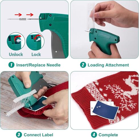 Tagging Gun for Clothing, Price Tag Gun for Clothes Labeler, Standard Retail Tagging Gun,Tag Attacher Machine, Garment Tagging Gun with 6 Needles, 3000pcs Barbs Fasteners, Hard Case (Not Mini Stitch) in Saudi Arabia