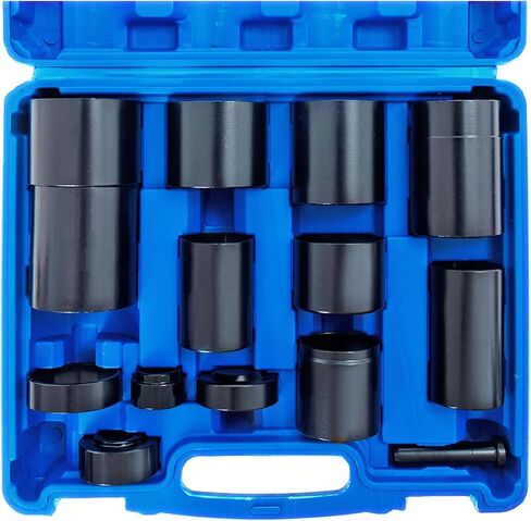 مجموعة محول خدمة وصلة الكرة الرئيسية تناسب معظم السيارات ذات الدفع الثنائي والرباعي والشاحنات وسيارات الدفع الرباعي، 14 قطعة أداة محول تثبيت مزيل وصلة الكرة لاستبدال وإصلاح مفاصل الكرة in Kuwait