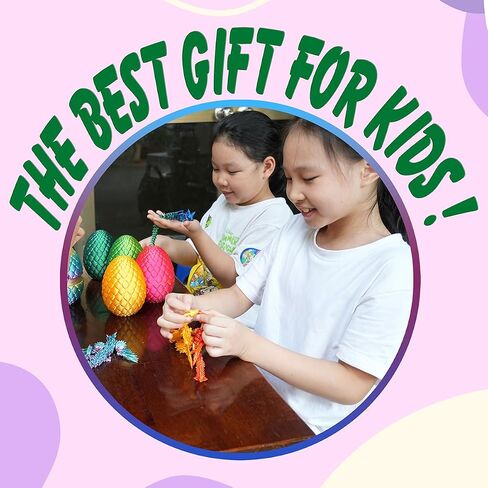 7" 3D Printed Dragon with Wings in Egg, Easter Basket Stuffers, Crystal Dragon Surprise in Eggs, Articulated Dragon, Dragon Fidget Toy, Home Office Decor Executive Desk Toy (Laser Blue) in Saudi Arabia