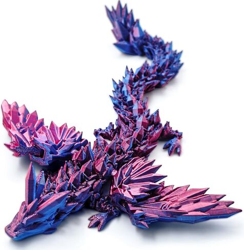 3D Printed Dragon with Wings, 3D Dragon 9" Articulated Winged Dragon for Home Office Decor Executive Desk Toys, Blue Green in Saudi Arabia