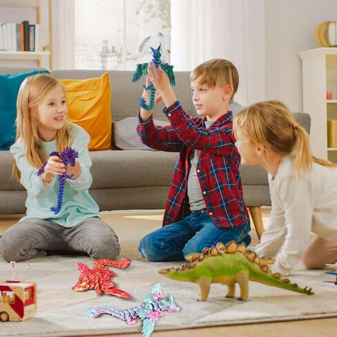 3D Printed Dragon with Wings, 3D Dragon 9" Articulated Winged Dragon for Home Office Decor Executive Desk Toys, Blue Green in Saudi Arabia