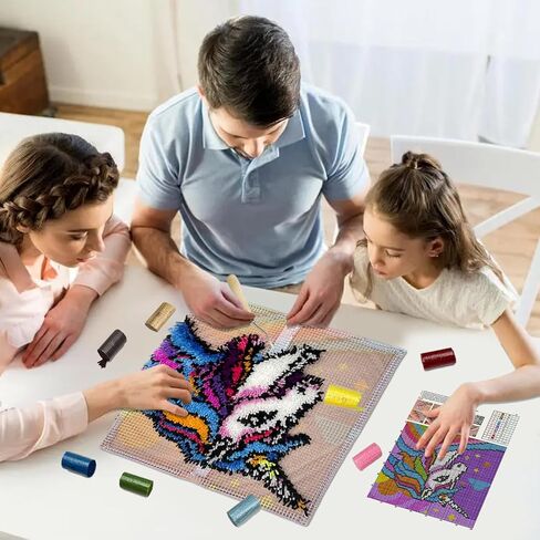 veirousa البرتقال القط مزلاج هوك أطقم للبالغين، مبتدئين DIY مدمن مخدرات وسادة عدة مطبوعة مسبقًا وسادة هوك ومزلاج البساط مجموعات عبر غرزة غطاء وسادة لتزيين المنزل أريكة 17x17 بوصة in Kuwait