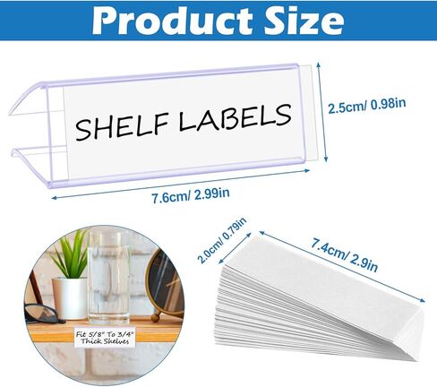 Shelf Label Holder,50PCS Reusable Plastic Wire Shelf Label Holder,Clear Shelf Tags for Wire Shelving for Shopping Mall，Retail Store with Insert Card (50) in Saudi Arabia