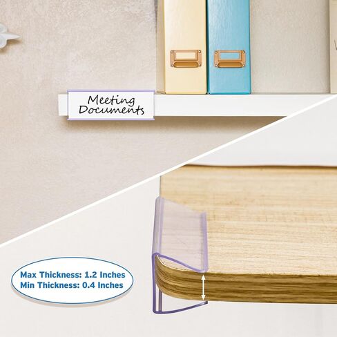 Shelf Label Holder,50PCS Reusable Plastic Wire Shelf Label Holder,Clear Shelf Tags for Wire Shelving for Shopping Mall，Retail Store with Insert Card (50) in Saudi Arabia