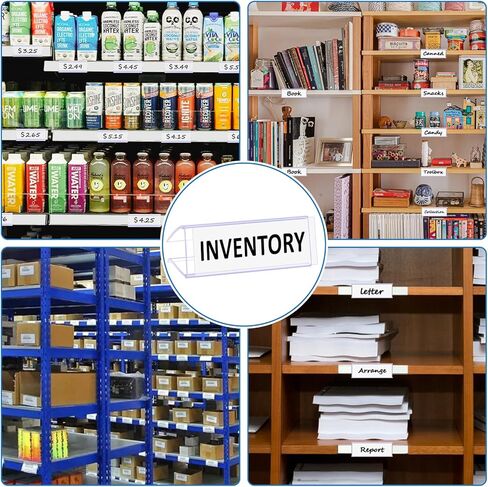 Shelf Label Holder,50PCS Reusable Plastic Wire Shelf Label Holder,Clear Shelf Tags for Wire Shelving for Shopping Mall，Retail Store with Insert Card (50) in Saudi Arabia