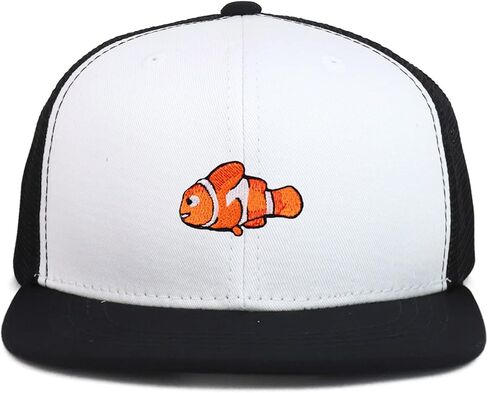 Youth Kid's Clown Fish Patch Structured Flat Bill Snapback Trucker Cap in Kuwait