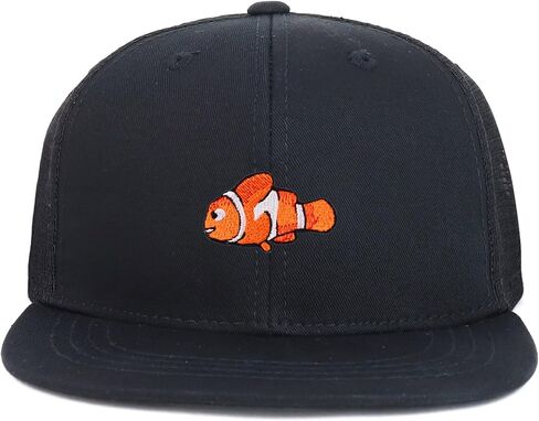 Youth Kid's Clown Fish Patch Structured Flat Bill Snapback Trucker Cap in Kuwait