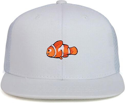 Youth Kid's Clown Fish Patch Structured Flat Bill Snapback Trucker Cap in Kuwait