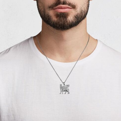 قلادة الإله الآشوري القديم لاماسو الثور المجنح قلادة جميلة صلبة من الفضة الإسترليني عيار 925 in Saudi Arabia