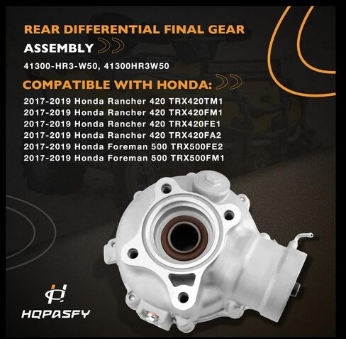 Rear Differential Final Gear Assembly Replaces# 41300-HR3-W50 Compatible With 2017-2019 Honda Rancher 420 TRX420 Foreman 500 TRX500 in Saudi Arabia