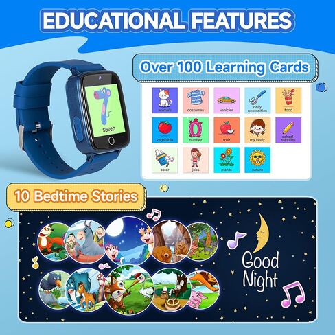 Kids Watch Boys Toys with 26 Games, ZUODUN Touch Screen Camera Smart Watch for Kids Age 4-12, Pedometer, Flashlight, Alarm Clock, Kids Smart Watch for 6 7 8 Year Old Boy Birthday Gift in Saudi Arabia