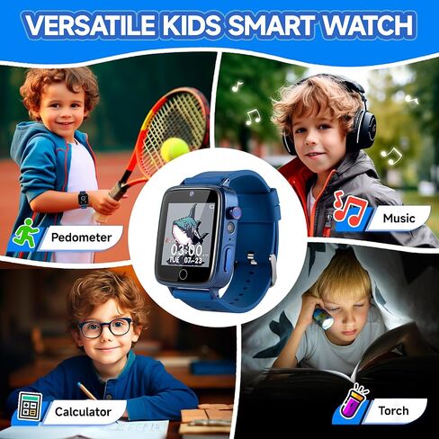 Kids Watch Boys Toys with 26 Games, ZUODUN Touch Screen Camera Smart Watch for Kids Age 4-12, Pedometer, Flashlight, Alarm Clock, Kids Smart Watch for 6 7 8 Year Old Boy Birthday Gift in Saudi Arabia